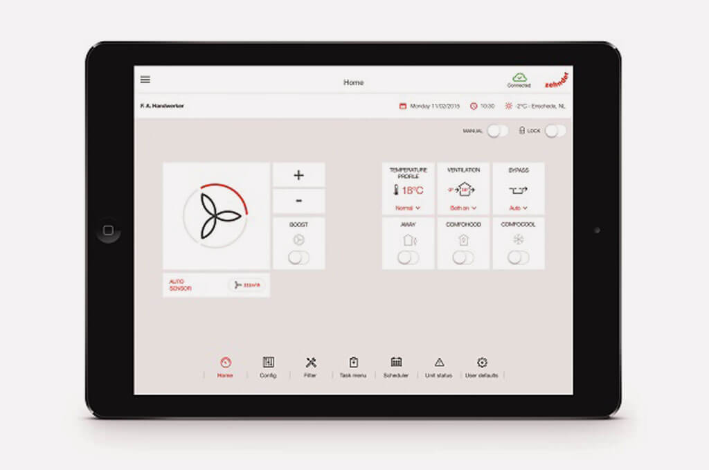 Zehnder ComfoAir IPad Schiedel